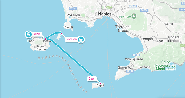 Getting from Ischia and Procida to Capri