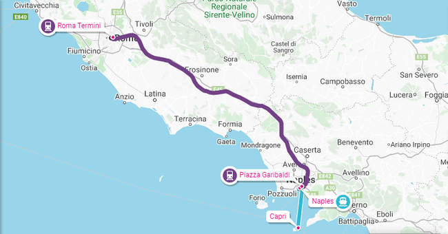 Getting from Rome to Capri