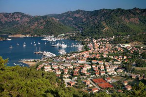 View on a marina in Gocek