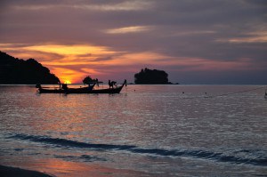 Small boats on the water in PHUKET
