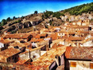 Town Daroca on Mountain in Spain