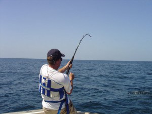 Fishing from a yacht