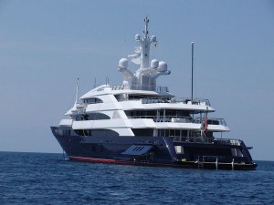 Luxury yacht on the water
