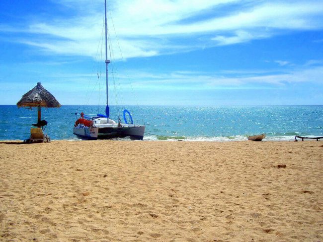 Catamaran near the beach