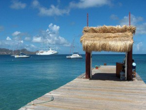 Boats on the water in Mayreau