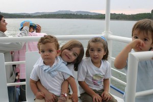 children on boat