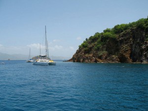 Catamaran in Norman Island