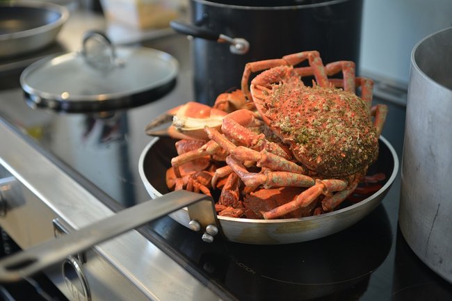 Cooking on a boat