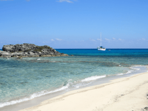 Boat on the water in the Exuma
