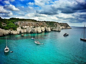 Boat on the water in Manorca