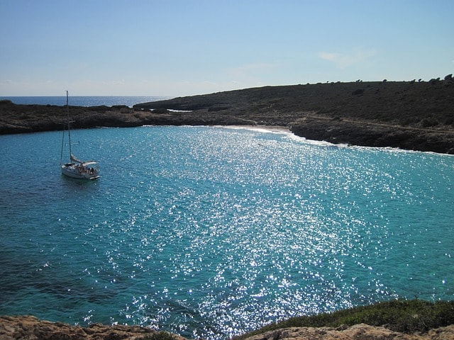 Boat on the water near the coast