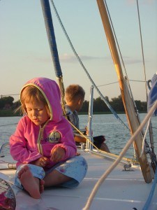 Children on board a yacht