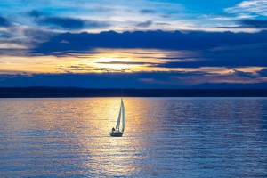 Sailing boat on the water