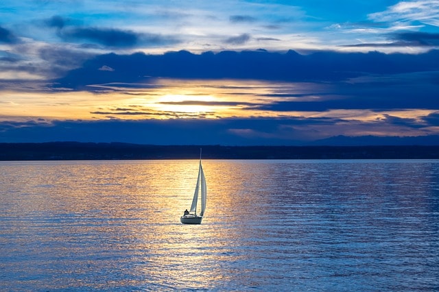 Sailing boat on the water