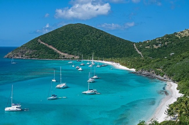 Boats on the water in the BVI