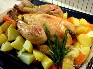 Roasted chicken with potatos