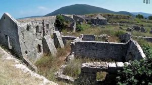 View on the castle of Gia Mavra in Lefkada