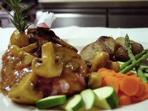 Meat with salad on a plate