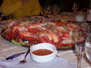 Plate of Seafood dishes