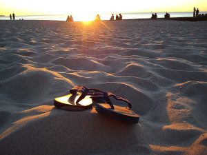 Flip flops on the beach