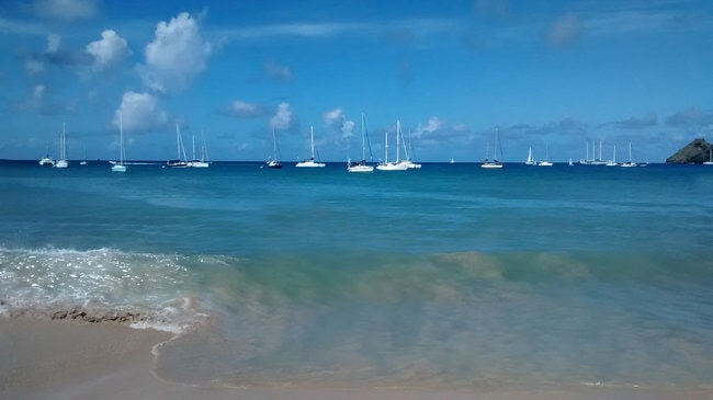 Boat on the water in the BVI