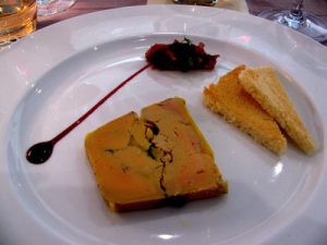 Pates de fois on a plate in Acces restaurant