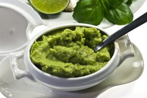 Avocado with lemon on a plate