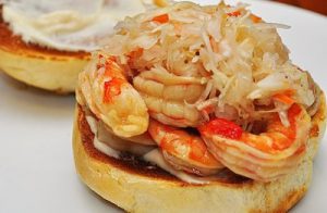 Sandwich with shrimps