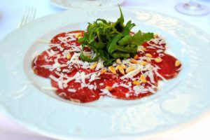 Food on a plate in Arume restaurant