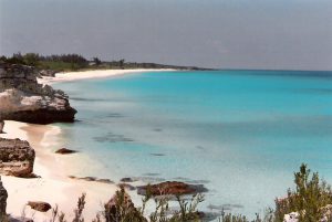 View on a beach in Shroud Cay
