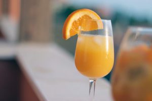 Mimosa drink in a glass