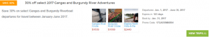 Examples of price reductions for trips