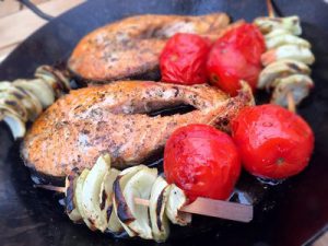 Tuna steak on a plate