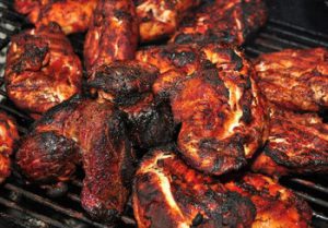 Breast chicken on a grill