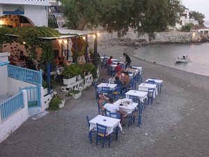 Restaurant on the seafront in Greece