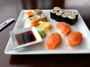 Sushi on a plate