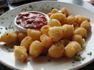 Fried cheese on a plate