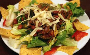 Taco salad on a plate