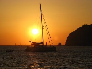 Catamaran on the in Greece