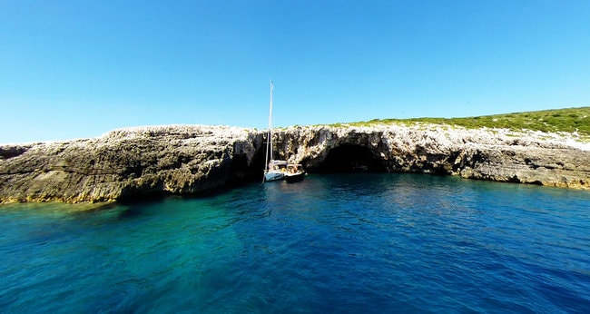 Boat on the water in Croatia