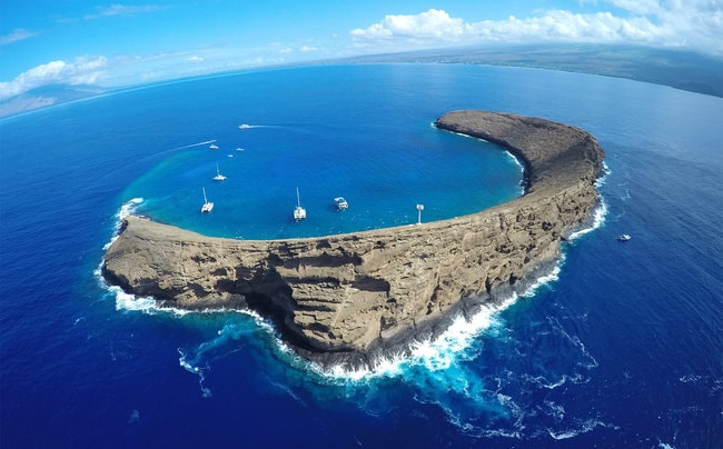 Snorkeling around Molokini Crater