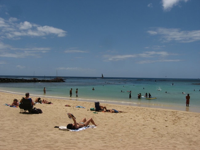 Sans Souci beach in Oahu