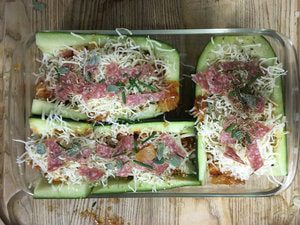 Zucchini pizza snack for boating