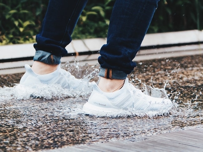 Water shoes in the rain