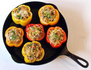 Stuffed peppers with corn_black beans and pepperjack boating recipe