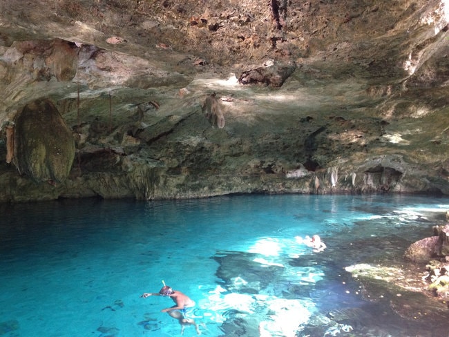 Cenote Dos Ojos snorkeling spot in Mexico