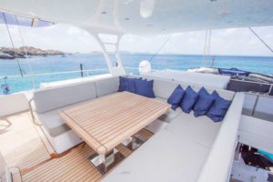 Orion Catamaran exterior seating area