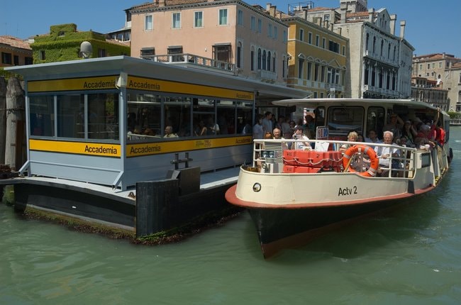 Vaporetto water transportation in Venice