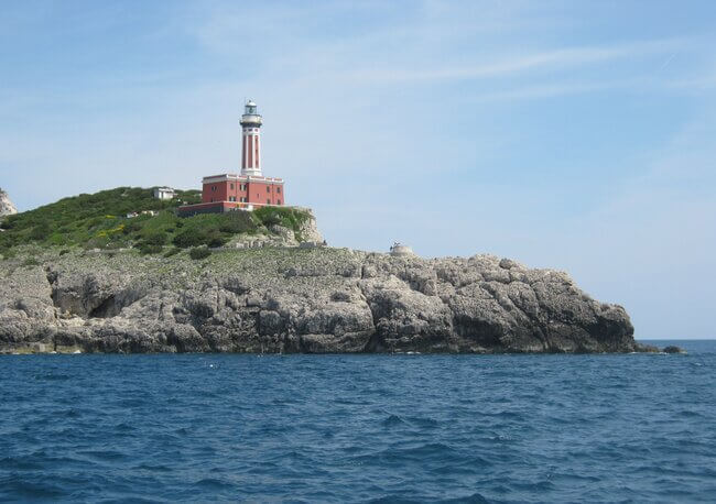 Lighthouse Di Punta Carena Beach Capri Italy