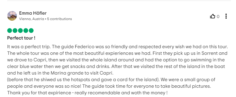 Reviews on full day Capri Island cruise from Sorrento 